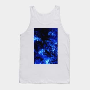 Dark Arctic Splash Black and Blue Abstract Artwork Tank Top